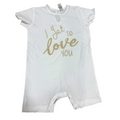 6-12M I Get To Love You White Romper - Jet