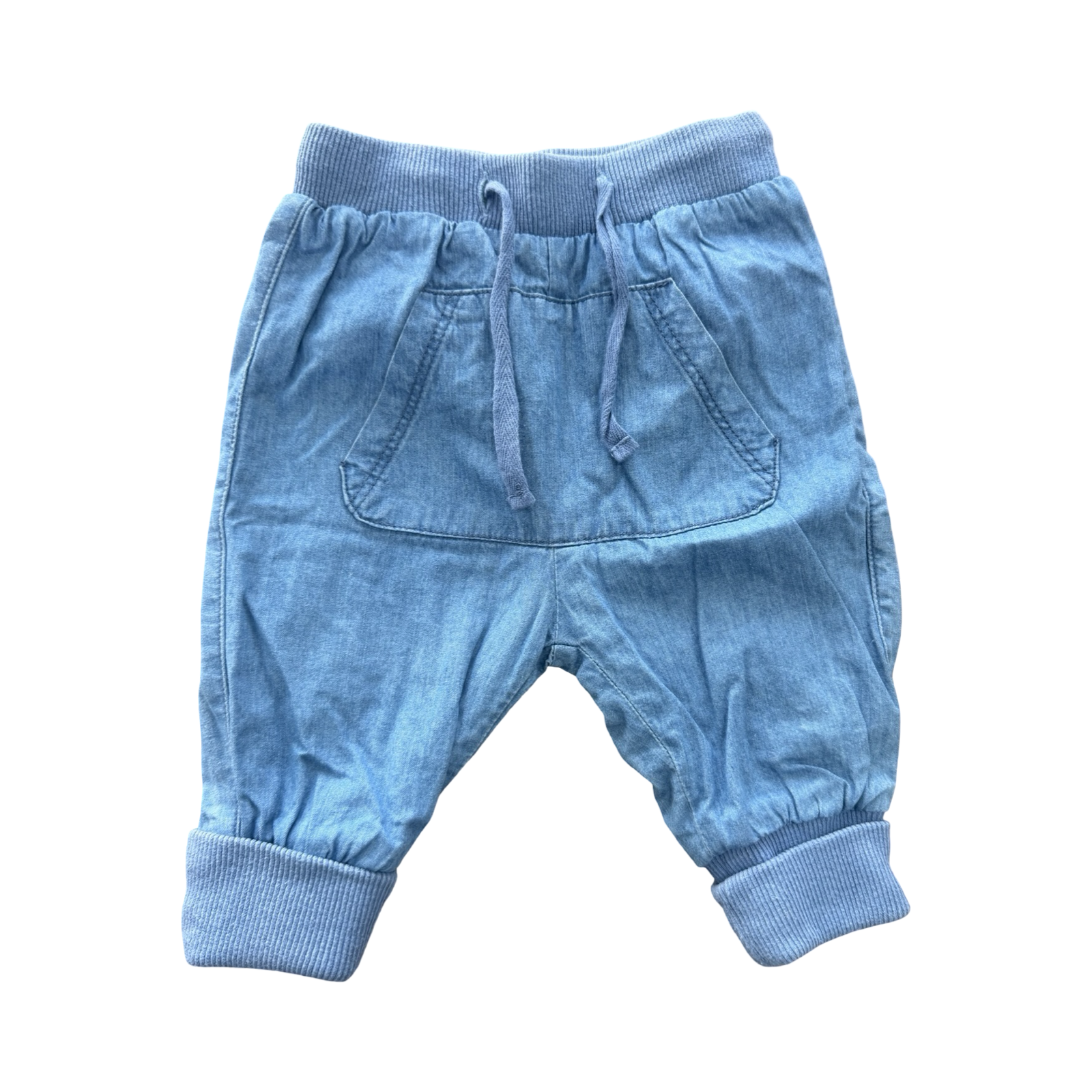 0-3M Light Blue Chambray Jean with Cotton Lining - Minere UK