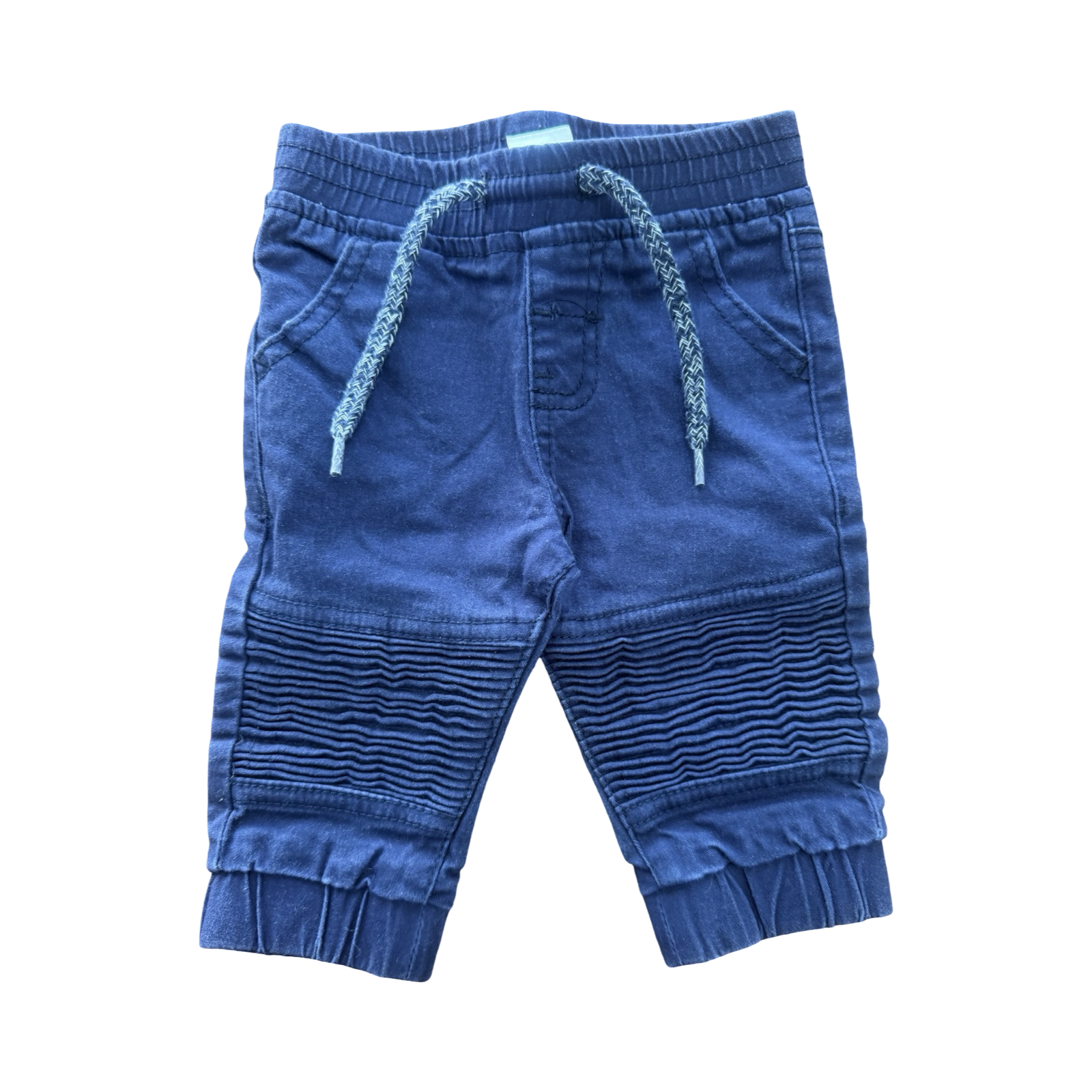 3-6M Navy Cotton Trousers - OneTwoThree