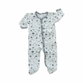 9-12M White & Grey Star Snapper Babygrow - Popcandy