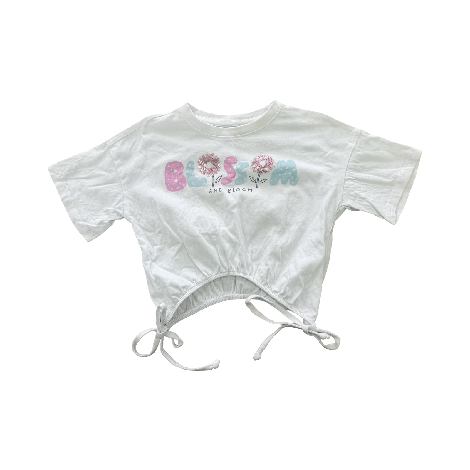 3Y White Blossom & Bloom Cropped T-Shirt - Woolworths