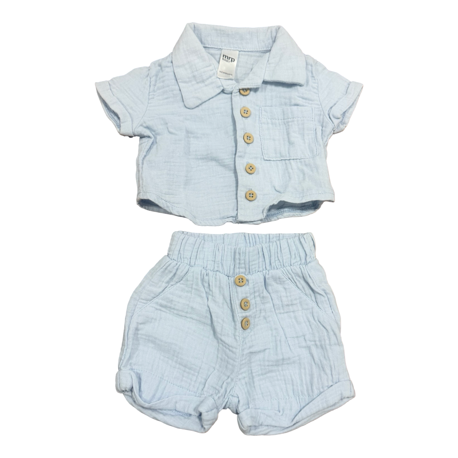 Newborn 2pc Blue Cotton Set - Mr Price
