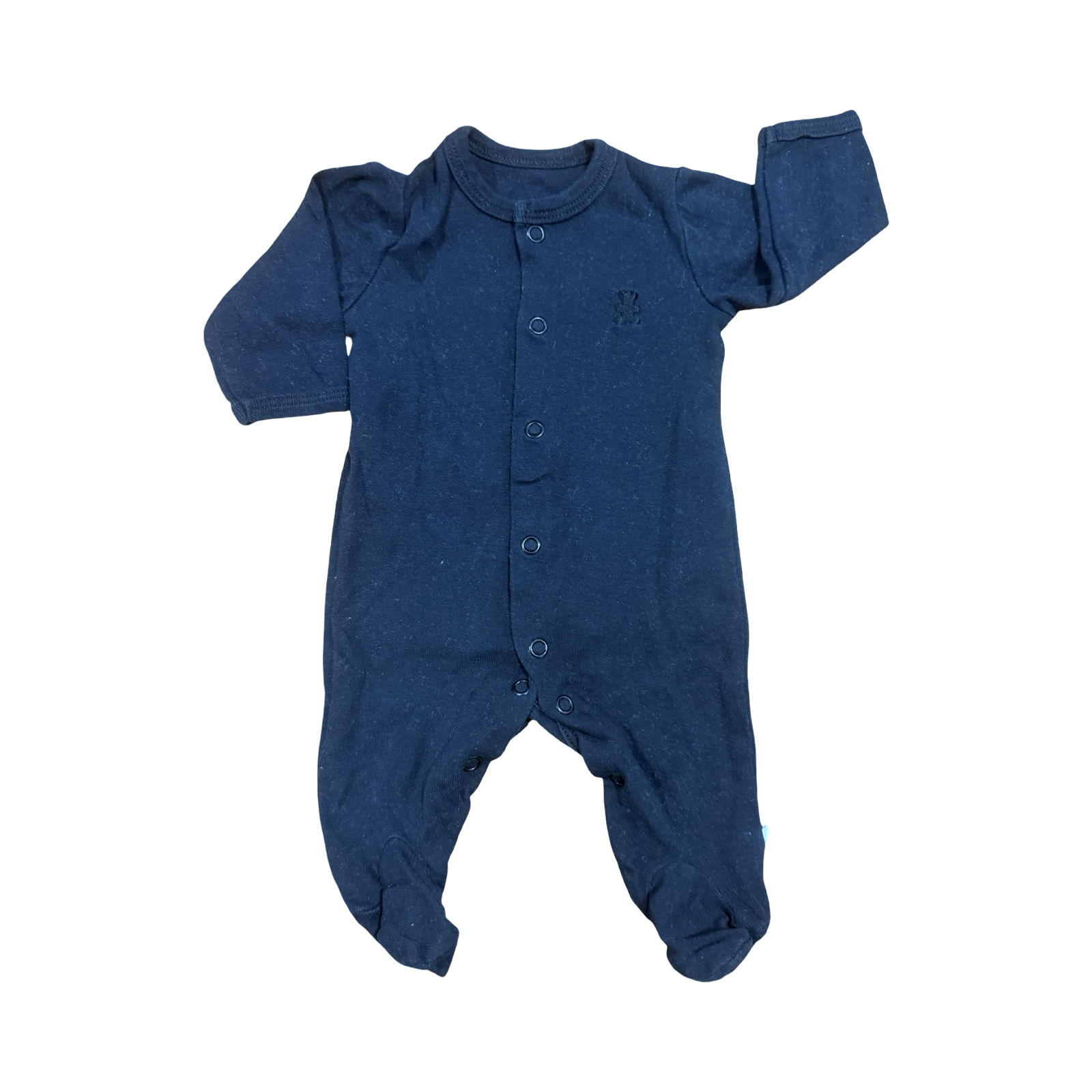 Newborn Black Cotton Snapper Babygrow - Woolworths