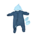 Newborn Grey Cotton Zipper Babygrow with Beanie & Booties - Woolworths / Mother's choice