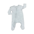 Newborn Grey Melange Zipper Cotton Babygrow - Woolworths