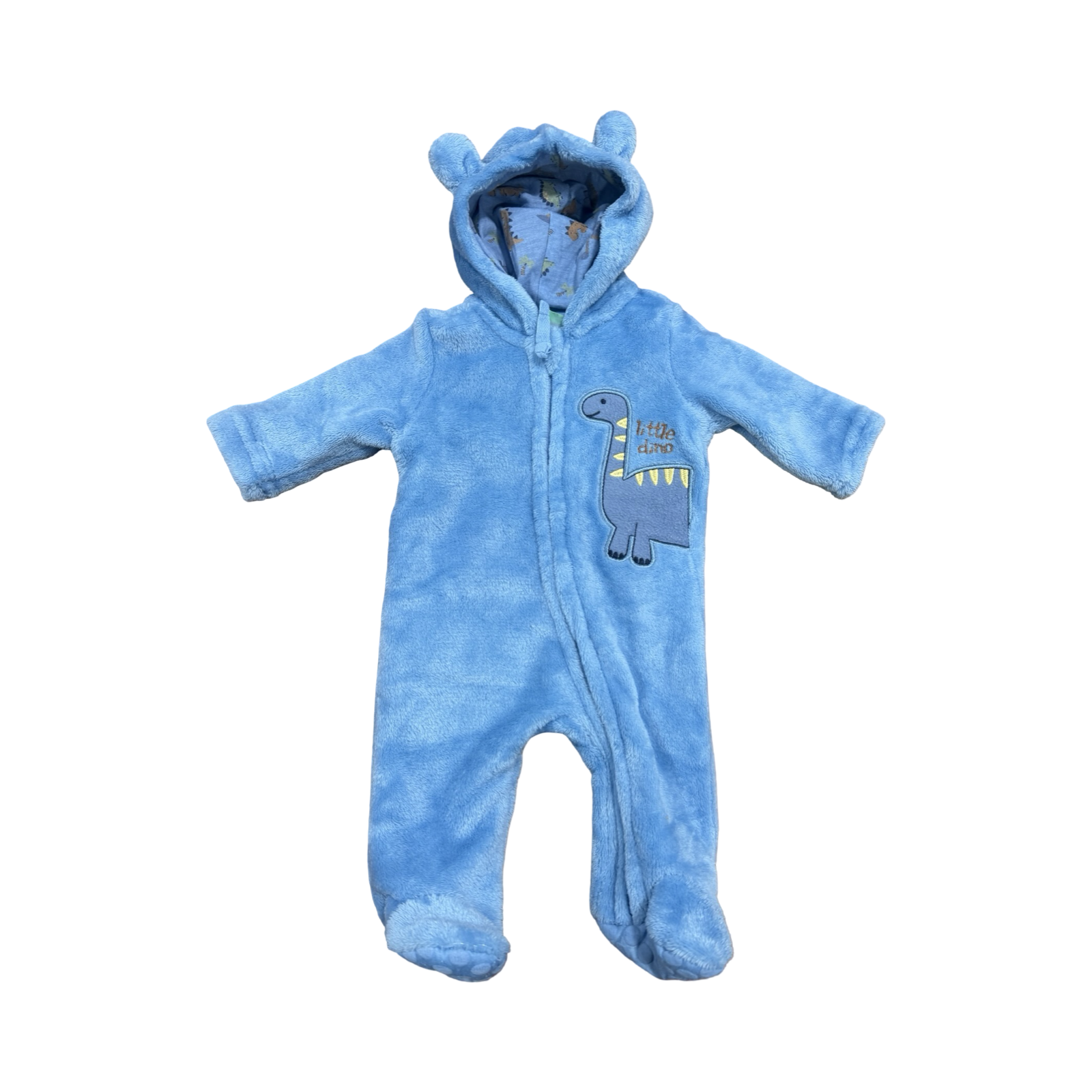 Newborn Blue Fleece Hooded Onesie - Ackermans