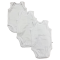 1-3M 3pc White Sleeveless Bodyvests - Woolworths