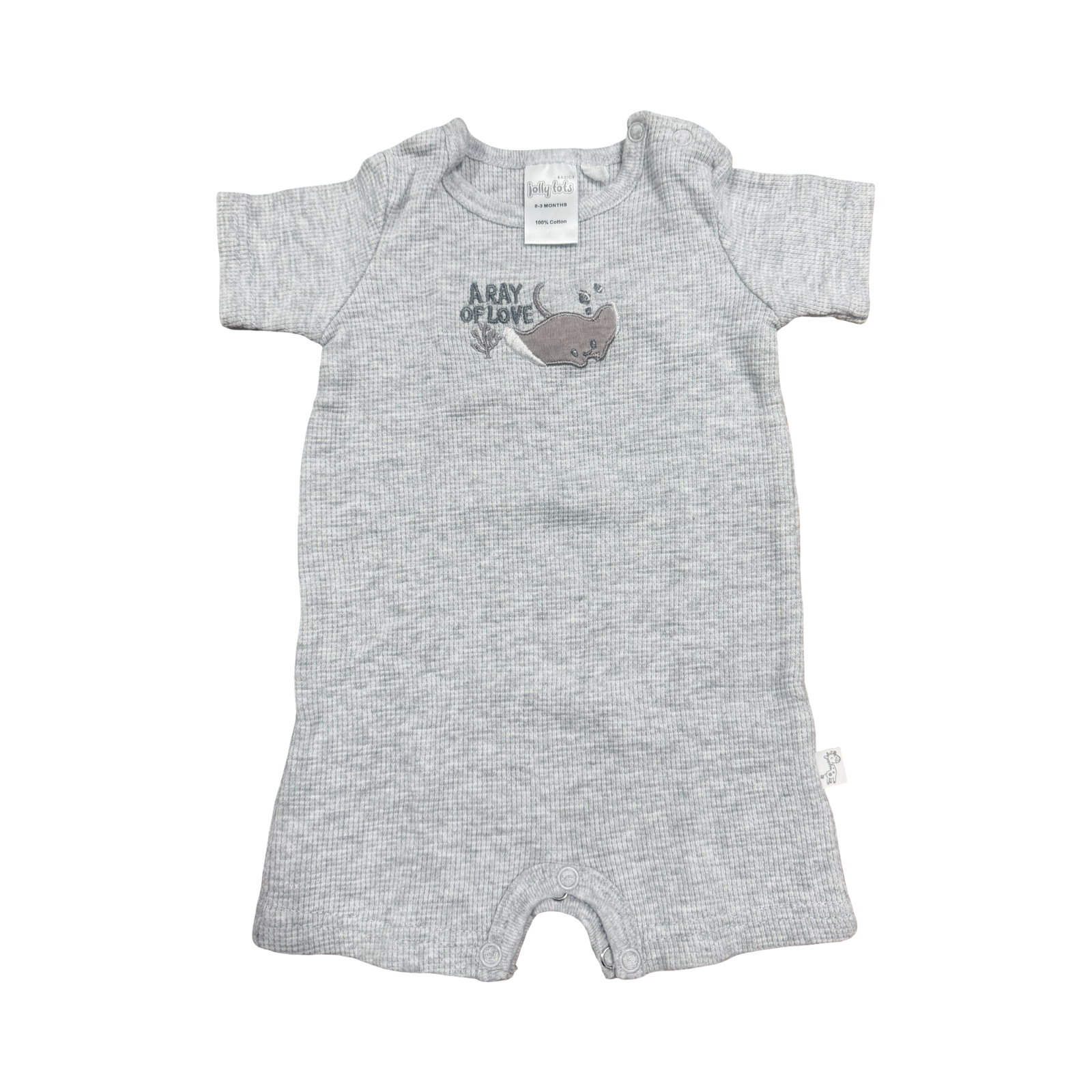 0-3M Grey Waffle Knit - Jollytots