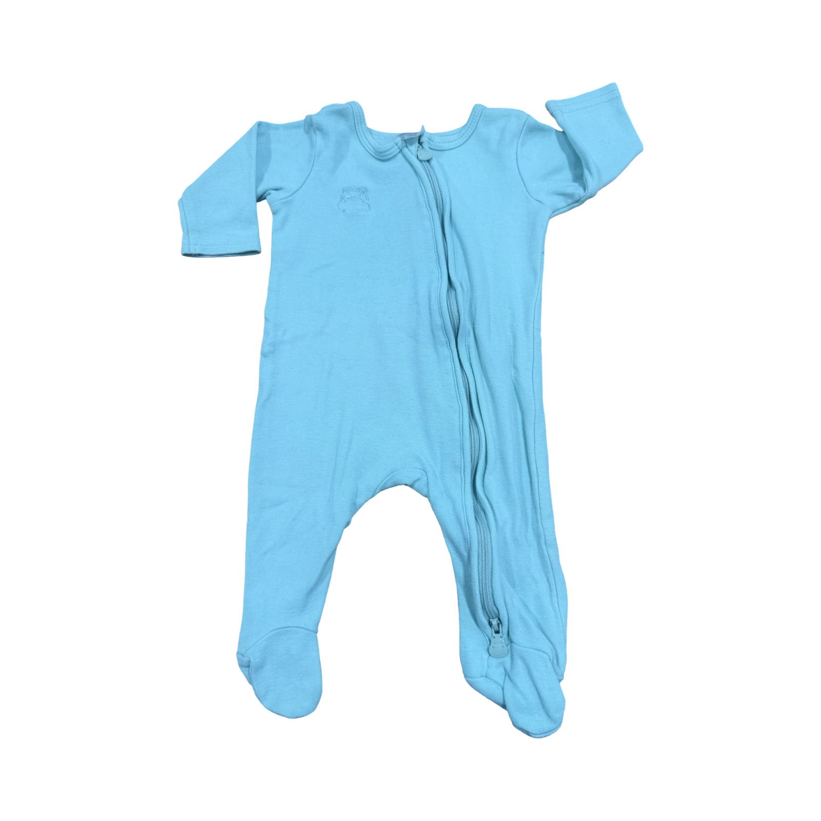 0-3M Green Zipper Cotton Babygrow - Tiny Tots