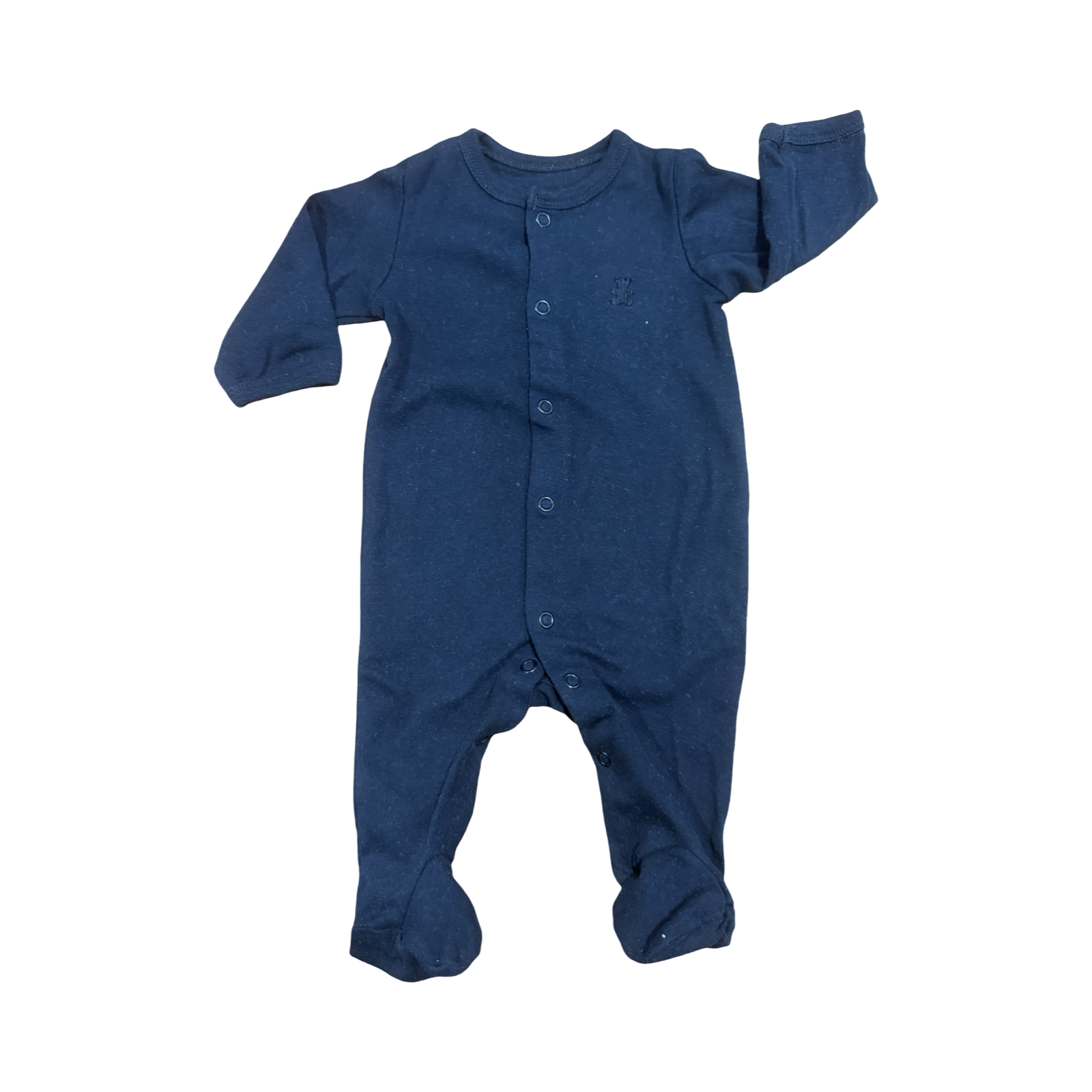1-3M Black Cotton Snapper Babygrow - Woolworths