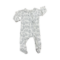 0-3M Black & White Patterned Zipper Babygrow - Woolworths