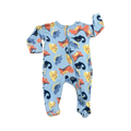 0-3M Blue Dinosaur Zipper Babygrow - Ackermans