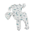 0-3M 3pc Cream Dinosaur Set - Jet