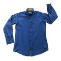 5-6Y Navy & Brown Formal Buttoned Collar Shirt - Hugo Boss