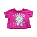 3-4Y Pink Florida Sunset Cropped T-Shirt - Jet