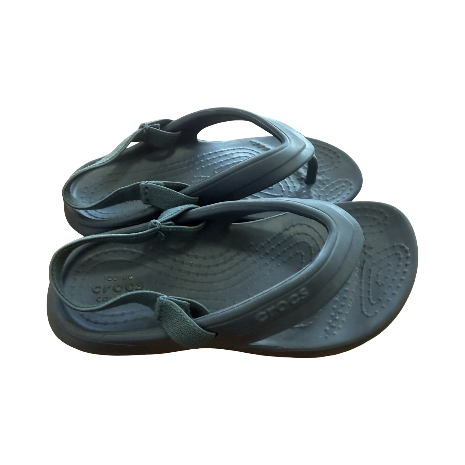 Size 8 Navy Comfort Flops - Crocs