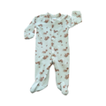 3-6M White Squirrel Fleece Onesie - Cuddlesome