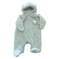 Newborn Grey Bear Fleece Hooded Onesie - Woolworths