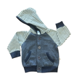 6-12M Blue & White Hooded Jacket - Ackermans
