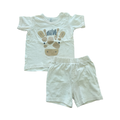 6-12M 2pc Cream Zebra Set - Tiny Tots