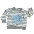6-9M Grey, White & Blue Elephant Sweater Top