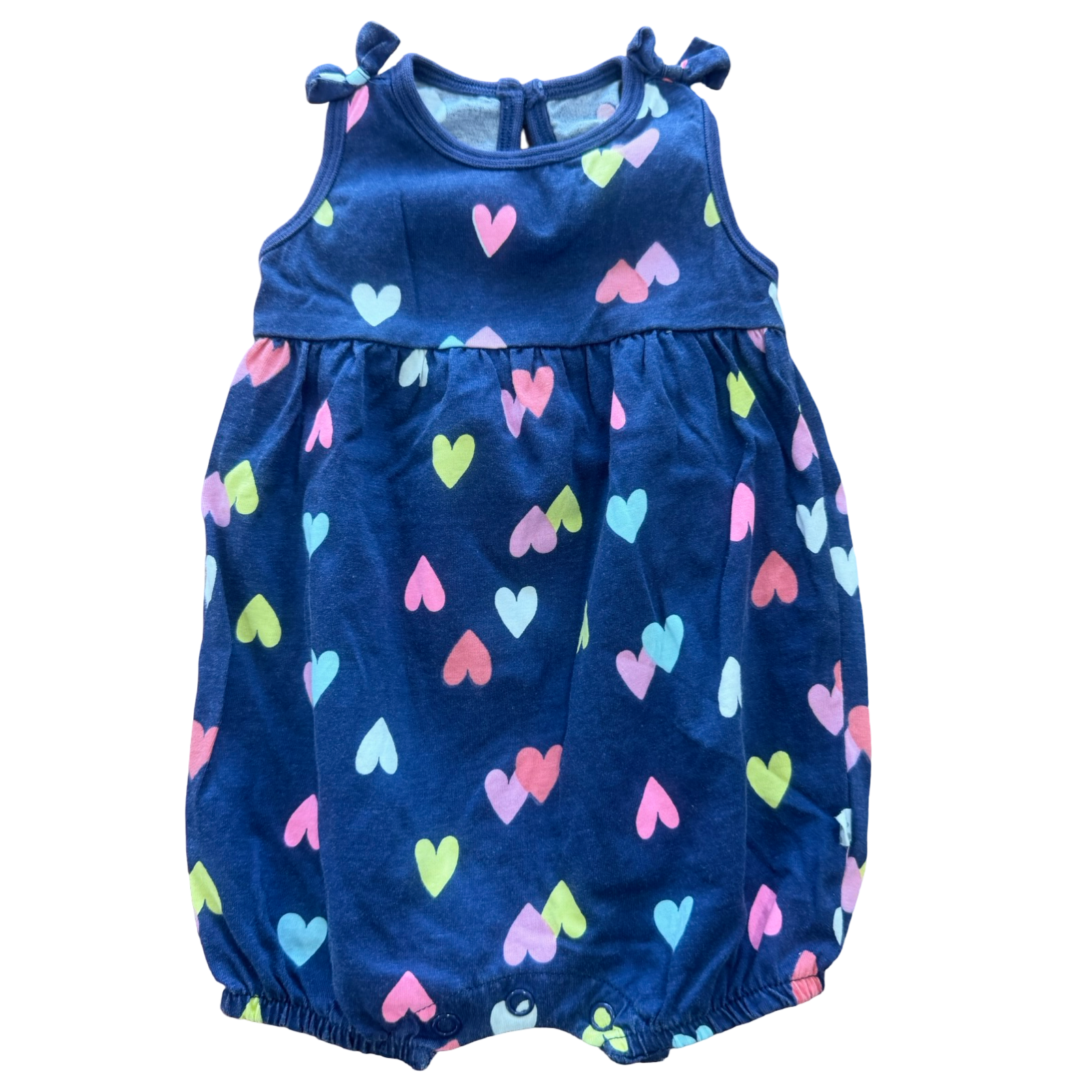 1-3M Navy Hearts Romper - Woolworths