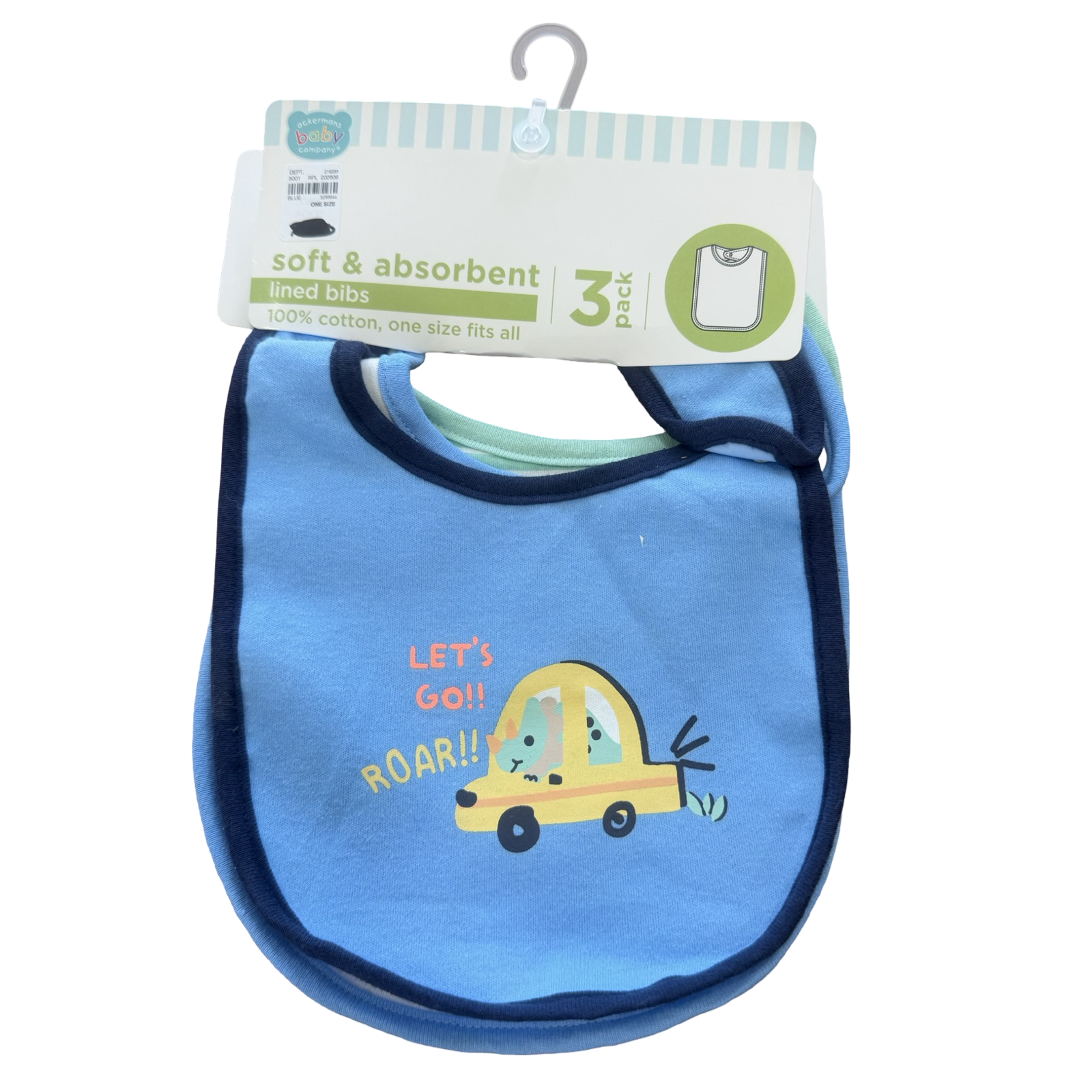 One Size 3 Pack Boy Bibs - Ackermans