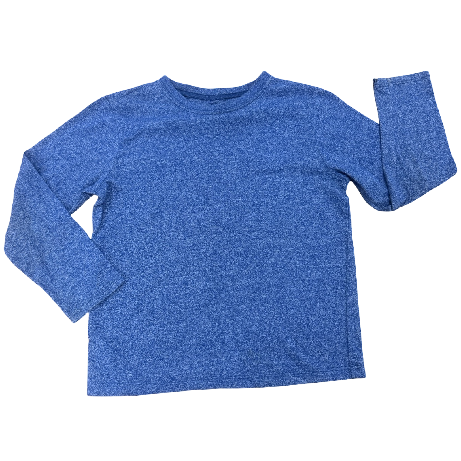 7Y Plain Blue Melange Long Sleeve T-Shirt - Woolworths