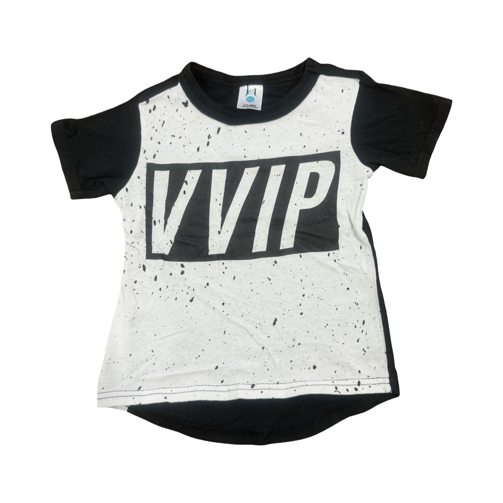 3-4Y Black & White VVIP T-Shirt - Jet