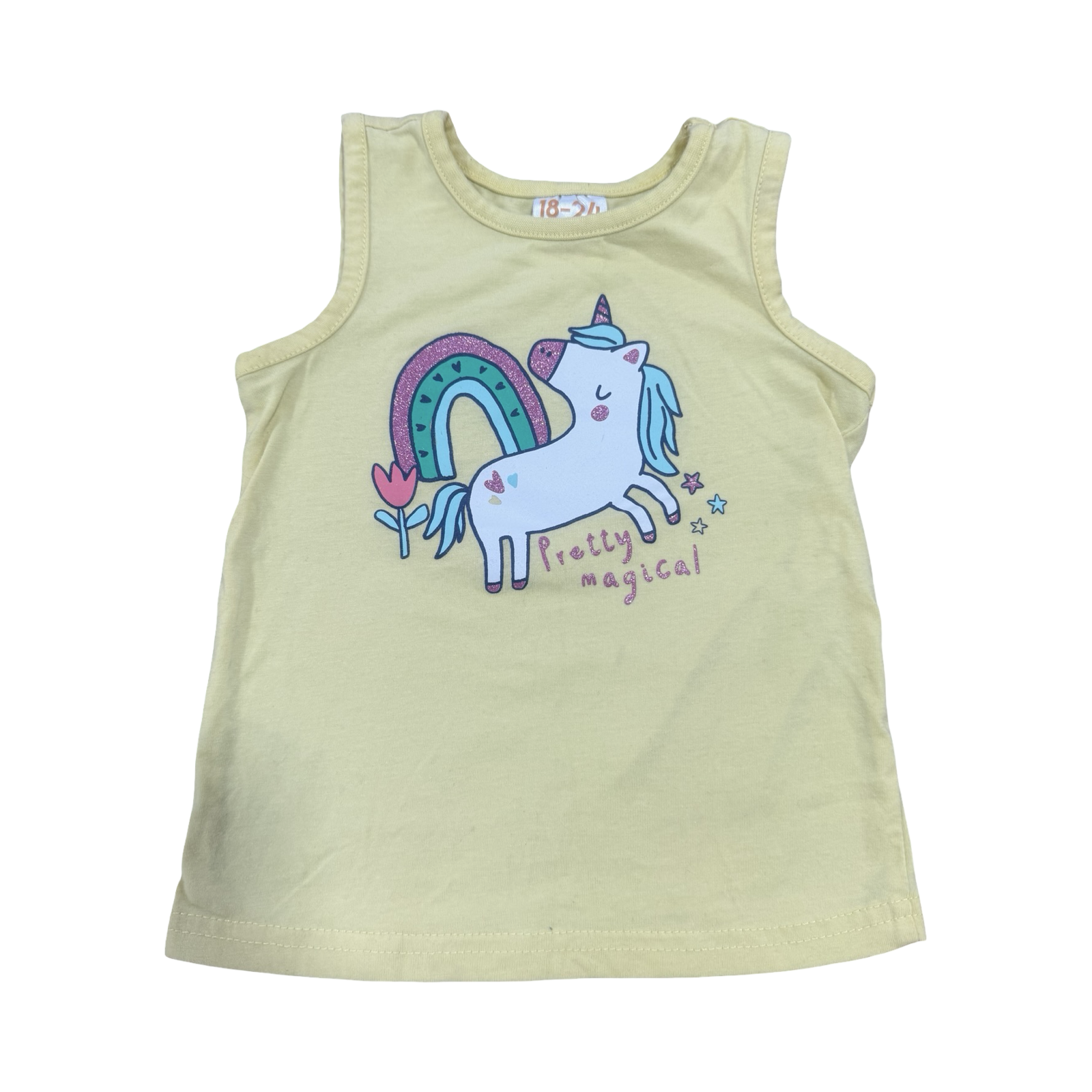 18-24M Yellow Unicorn Sleeveless Top - Little Hero