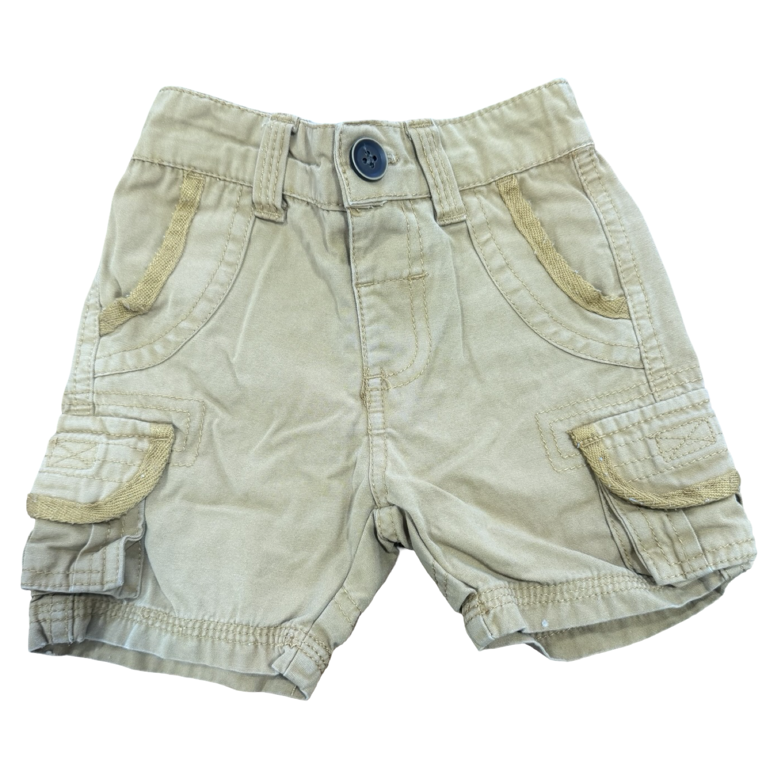 6-9M Beige Cargo Shorts - OneTwoThree