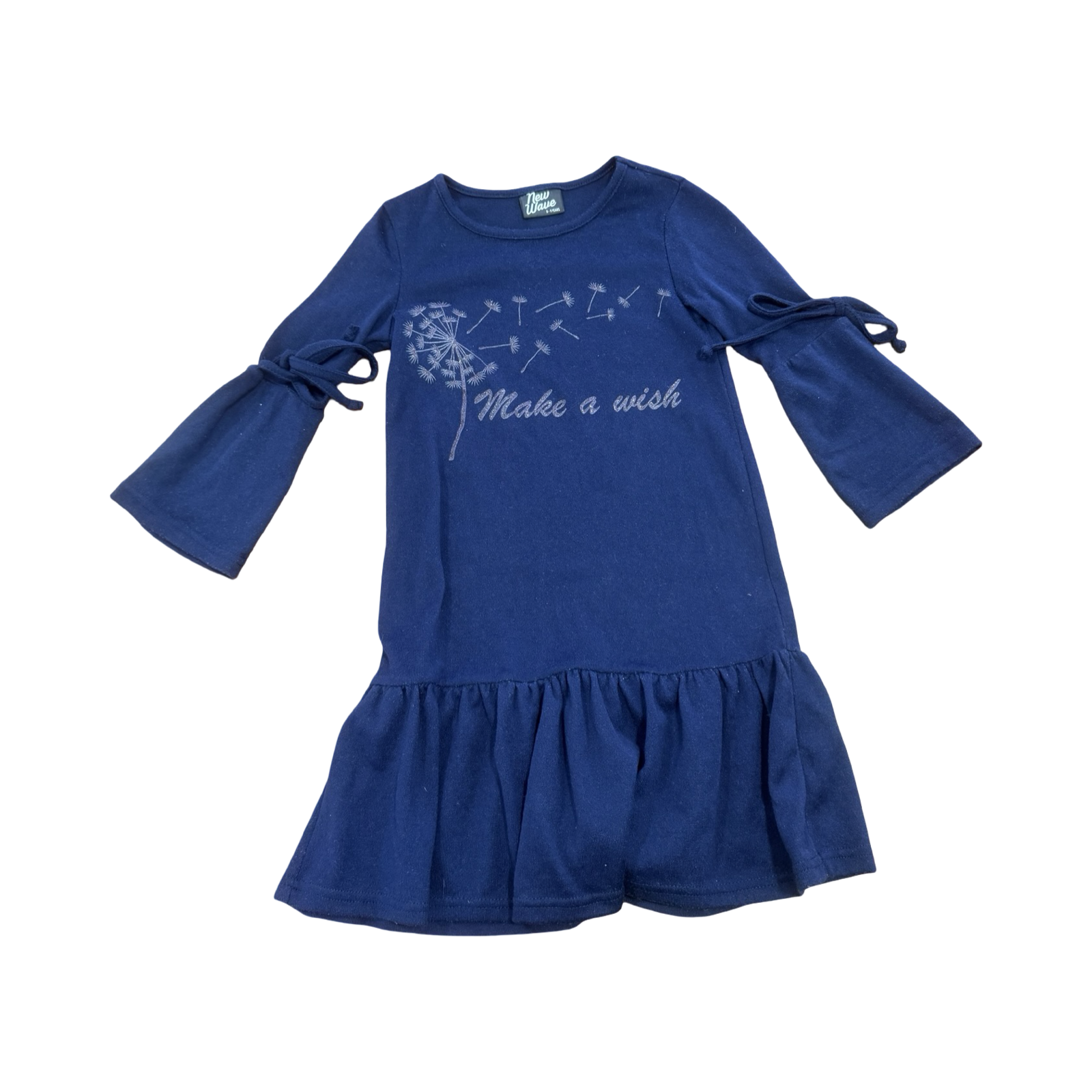 8-9Y Blue Warm Winter Long Sleeve Dress - New Wave
