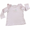 12-18M Pink Cotton Long Sleeve Top with Floral Embroidery - Cotton On