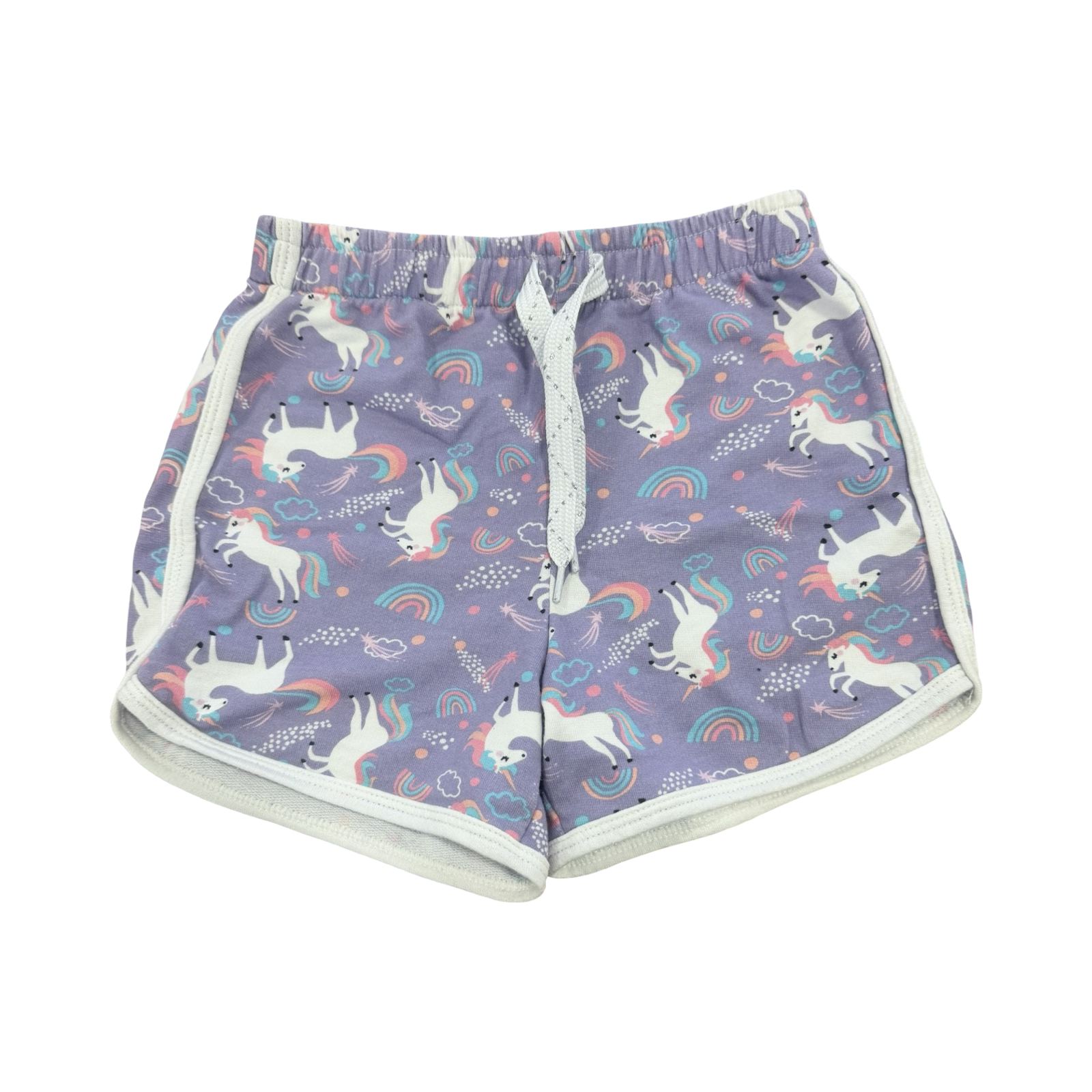 7-8Y Purple Unicorn Shorts - Real Kids