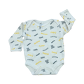 3-6M White, Black & Yellow Text Bodysuit - Jet