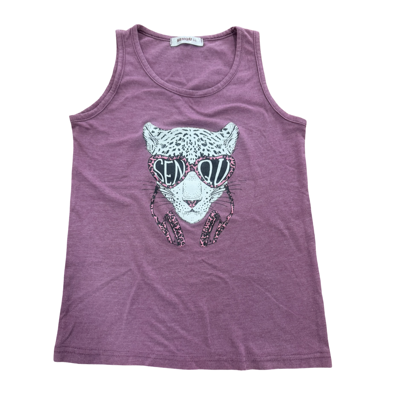 5-6Y Purple Tiger Sleeveless Shirt - Senqu
