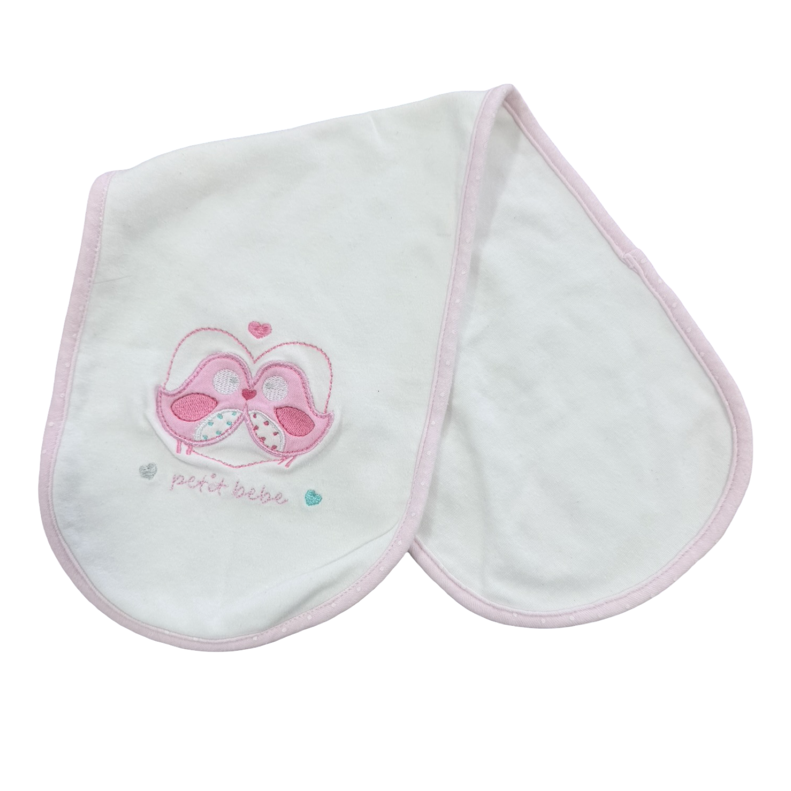 One Size Pink & White Burp Cloth - Woolworths