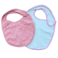 One Size 2pc Pink & White Bibs