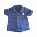 36M Blue Cotton Boys Shirt - Woolworths