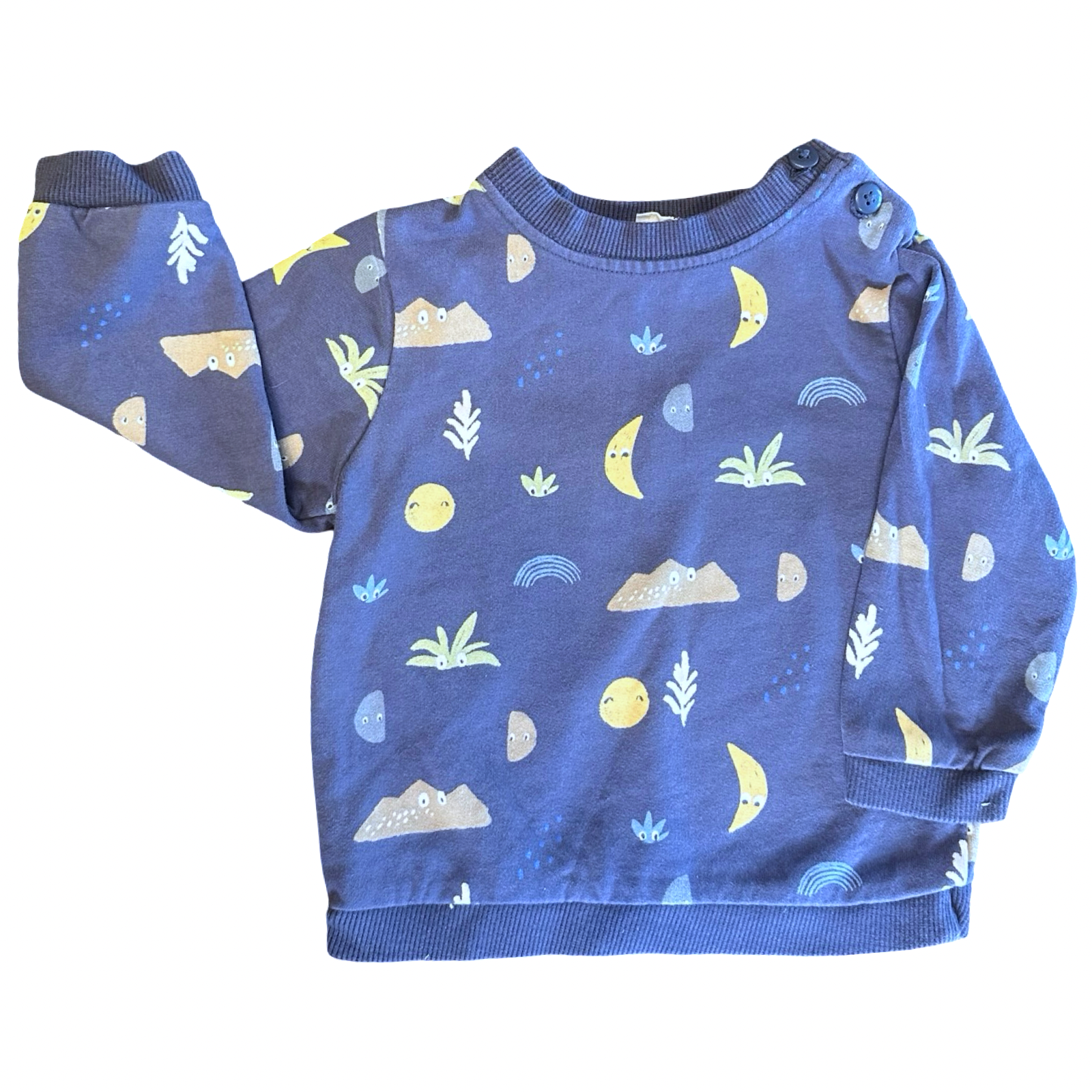 3-6M Blue Sweater Top with Little Pictures - John Lewis