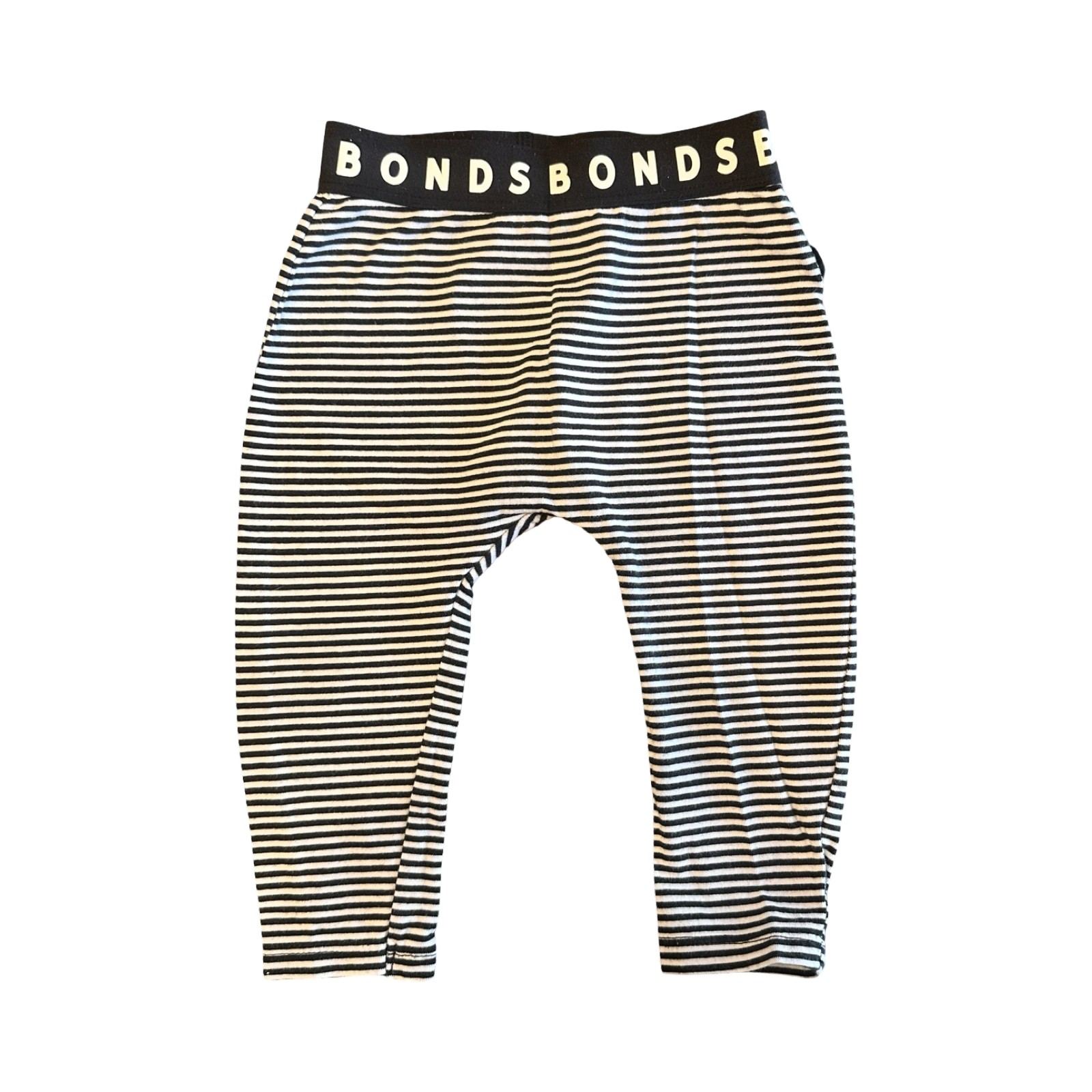 6-12M Black & White Stripe Pants - Bonds