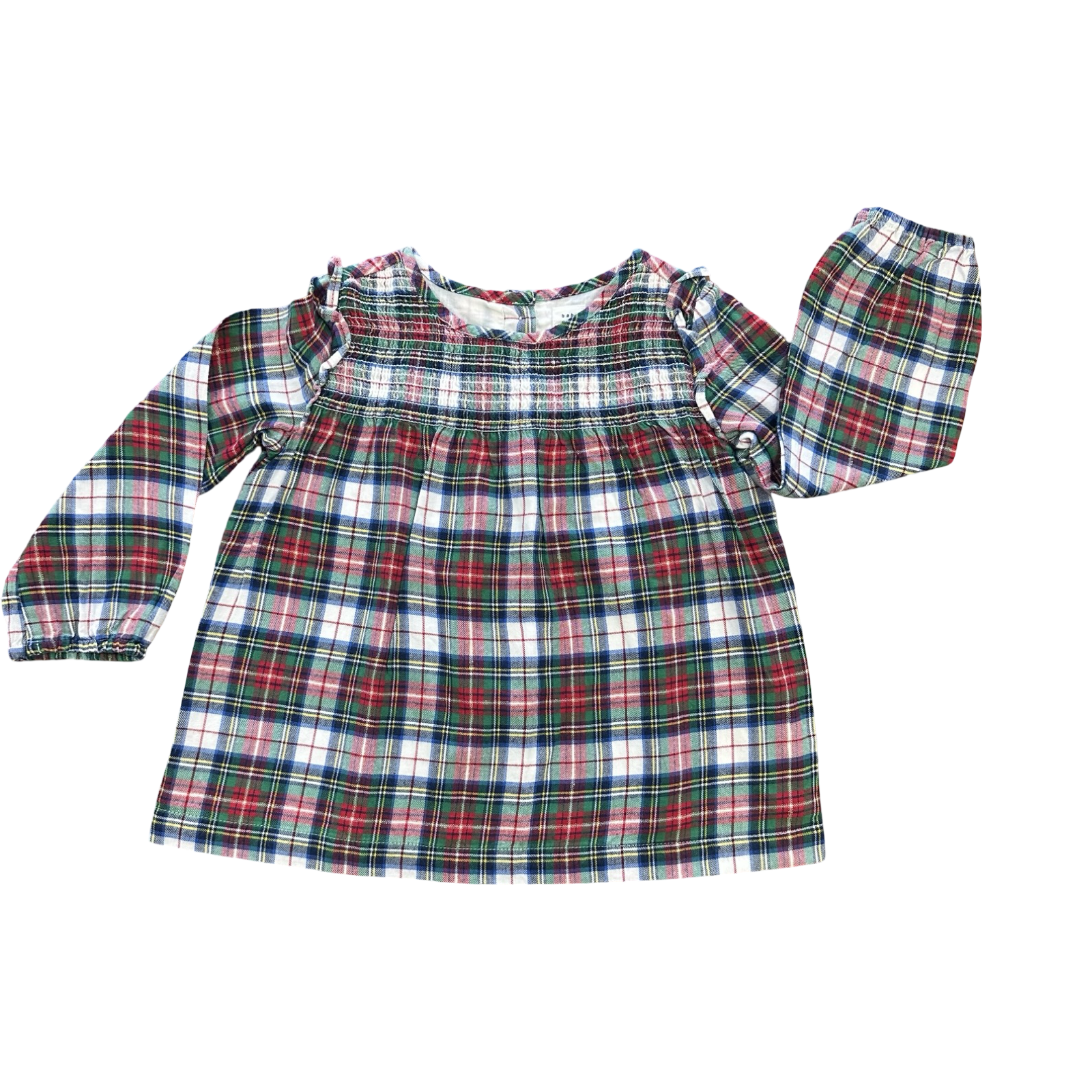 4Y Multicoloured Chek Dress with Smock Detail - Baby Gap