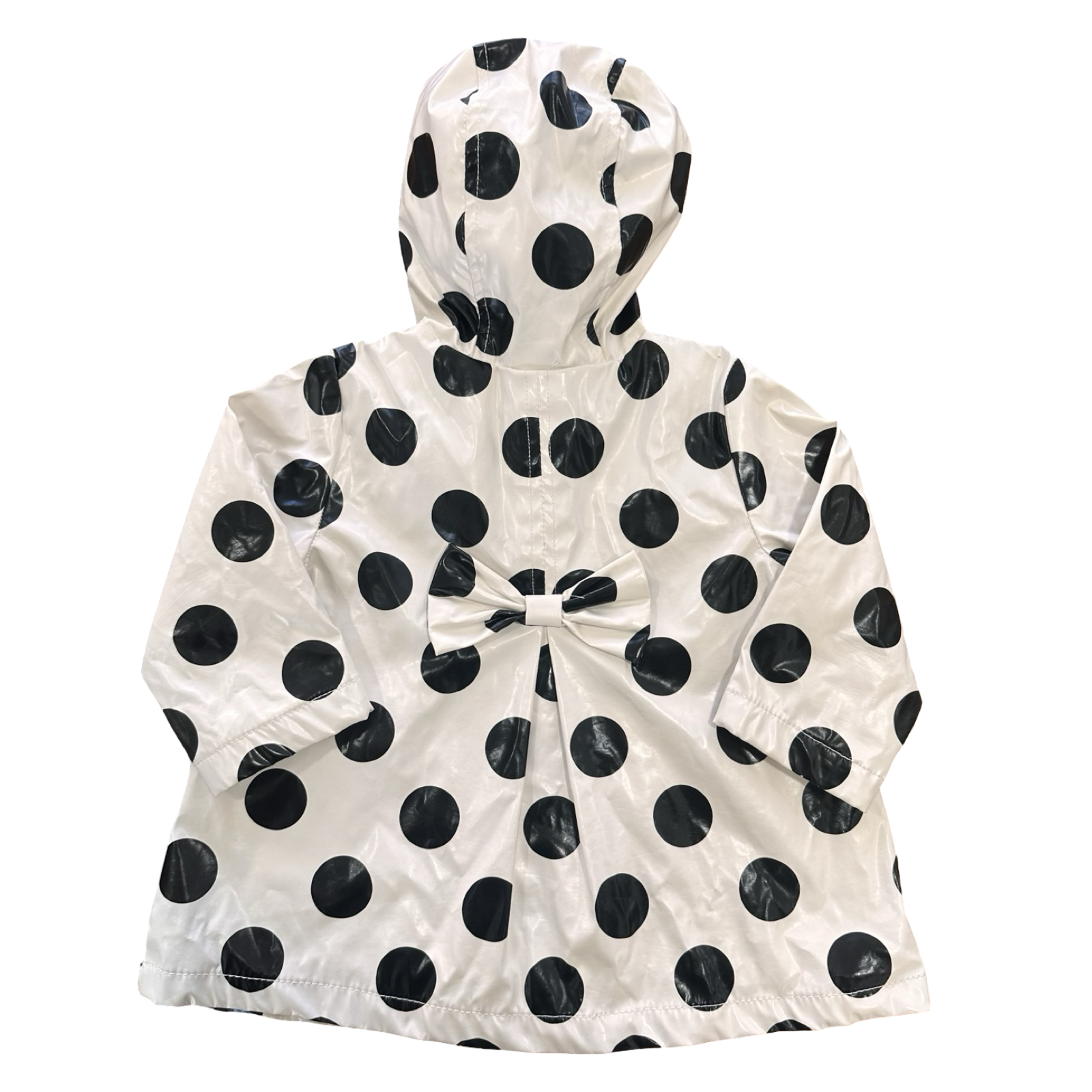6-12M White & Black Polka Dot Vinyl Jacket - Little Me