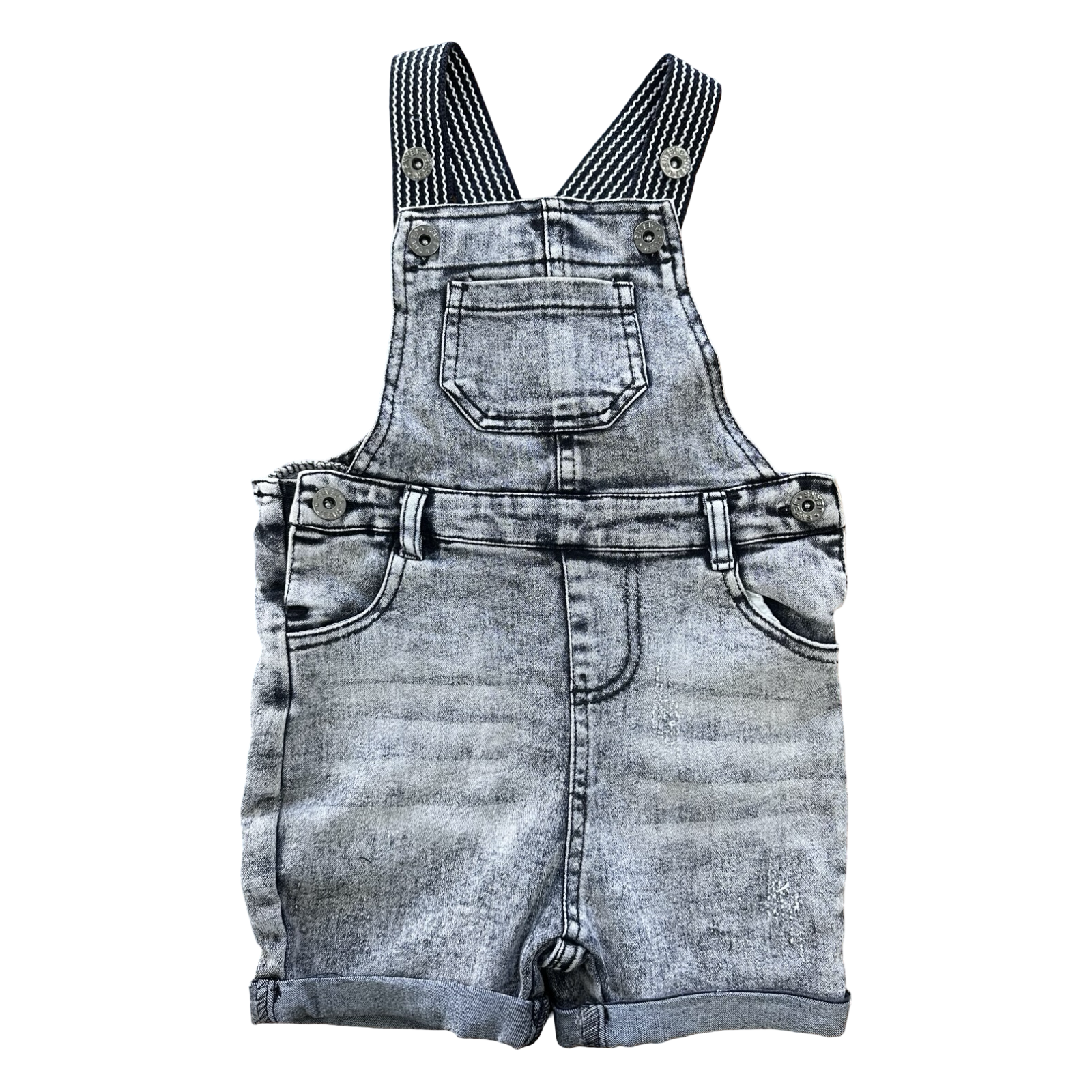 3Y Black Washed Look Dungaree - Ackermans