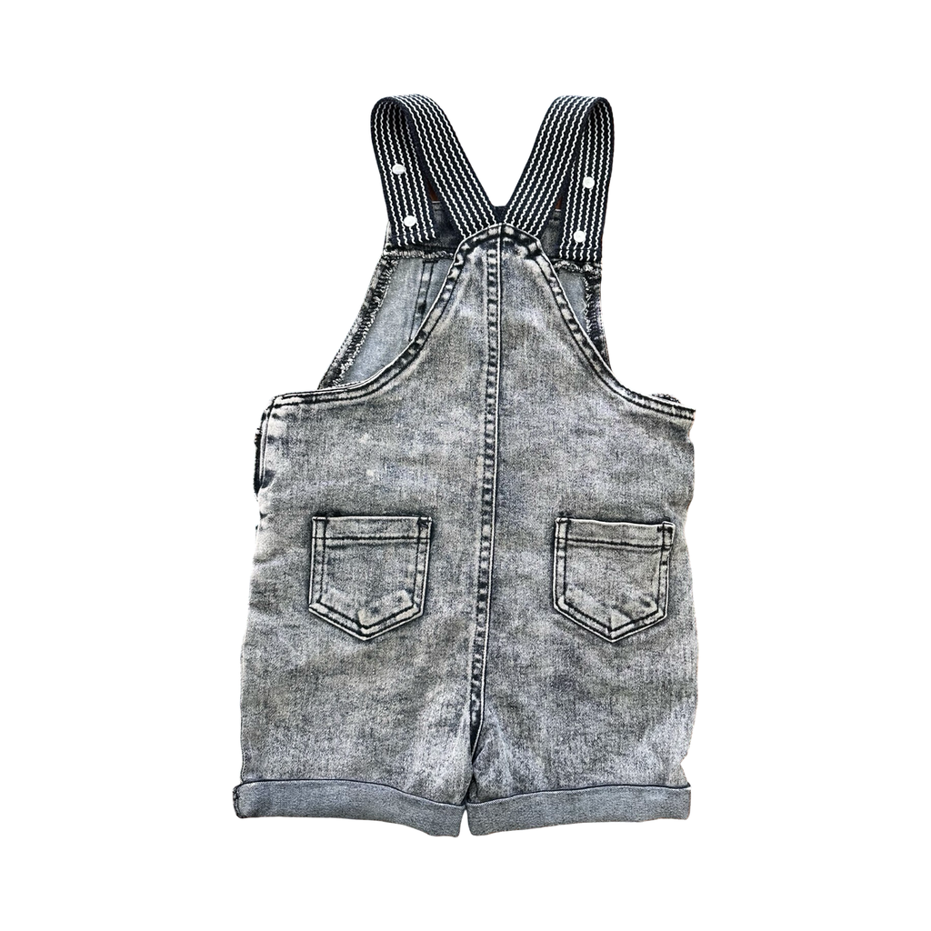 3Y Black Washed Look Dungaree - Ackermans