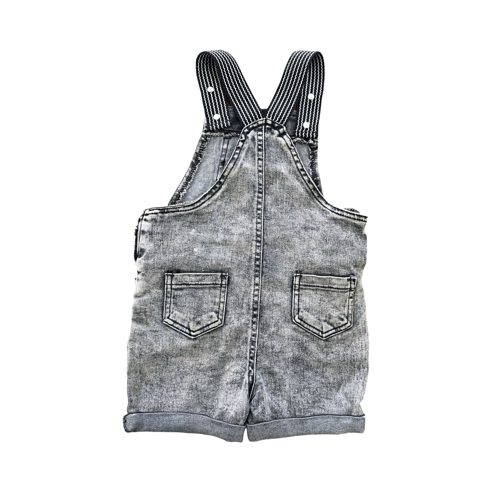 3Y Black Washed Look Dungaree - Ackermans