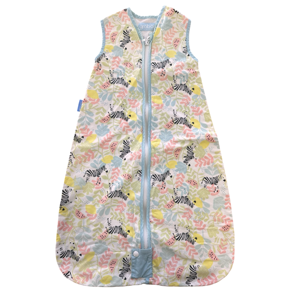 0-6M Pastel Coloured Zebra Sleeper Bag - Grobag
