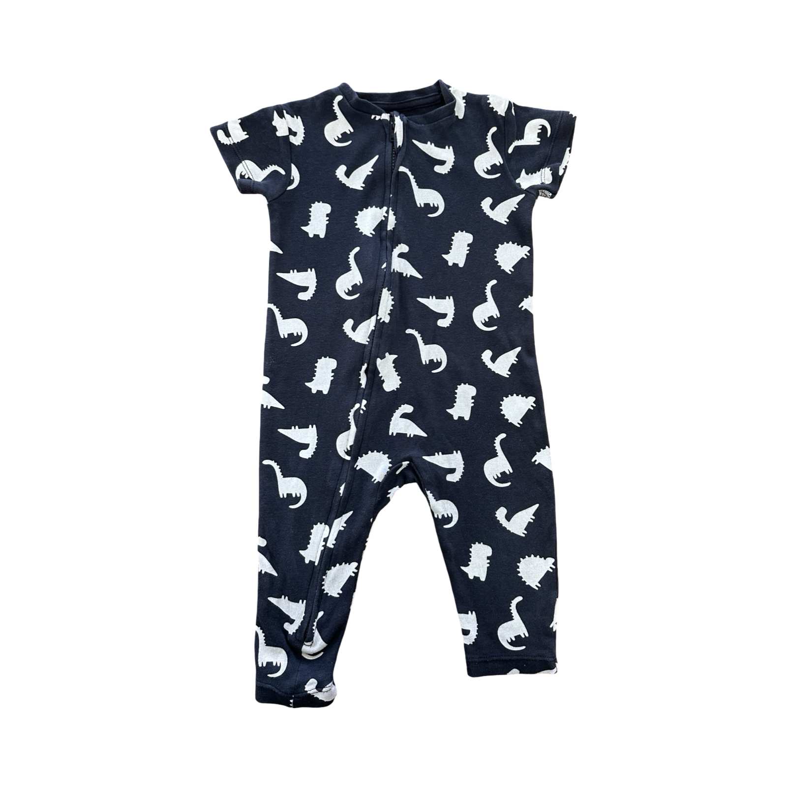 6-9M Black & Cream Dinosaur Babygrow - George