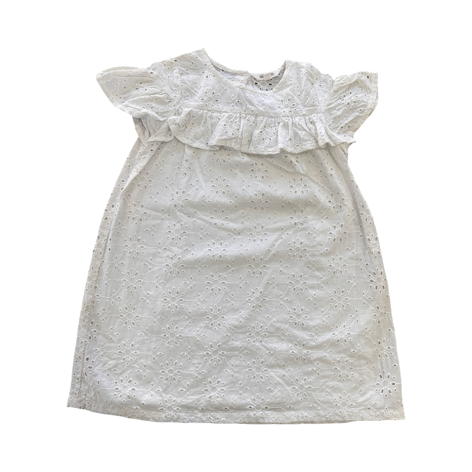 3Y White Cotton Lace Dress - Milkshake