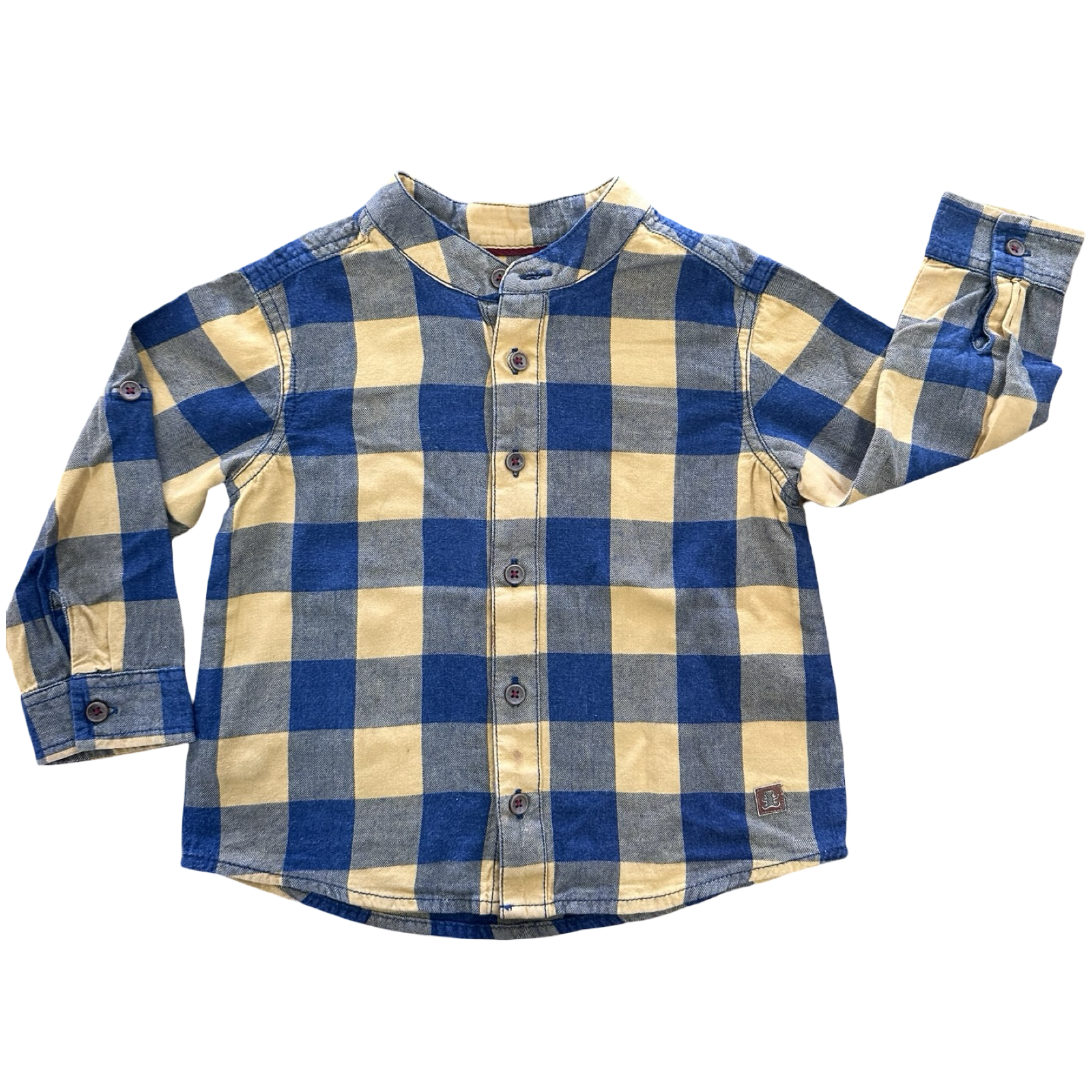 18-24M Yello & Navy Check Buttoned & Collar Shirt - Woolworths